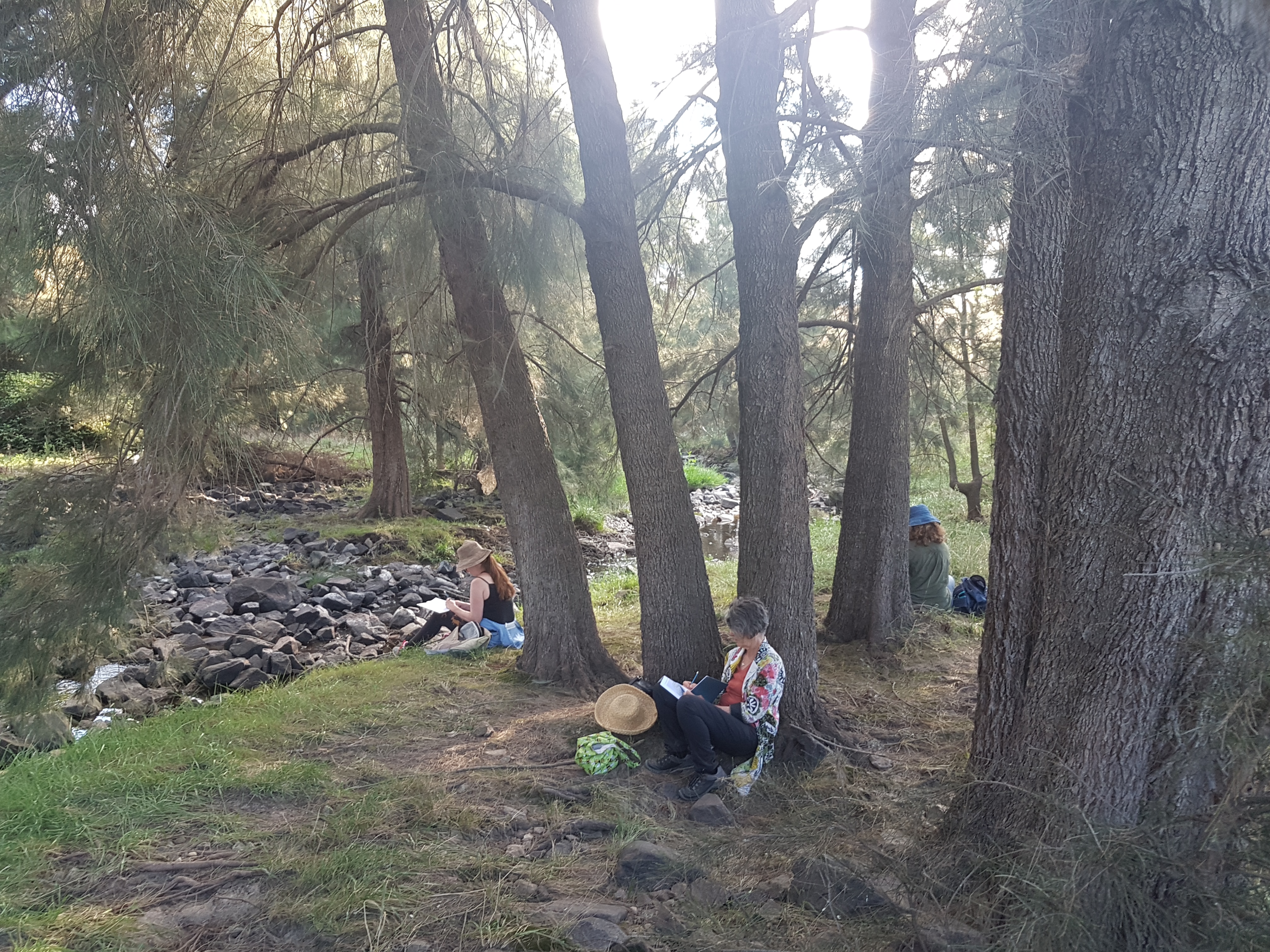 Walking meditation along Tuggeranong Creek, Urambi © Martin Drury