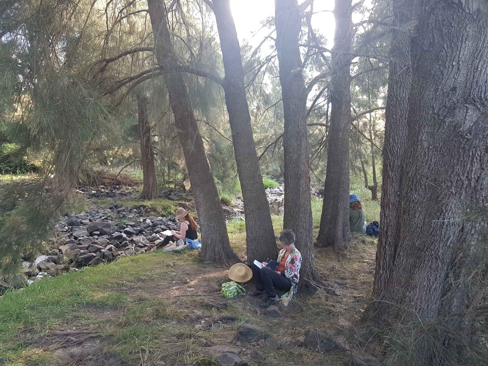 Walking meditation along Tuggeranong Creek, Urambi © Martin Drury